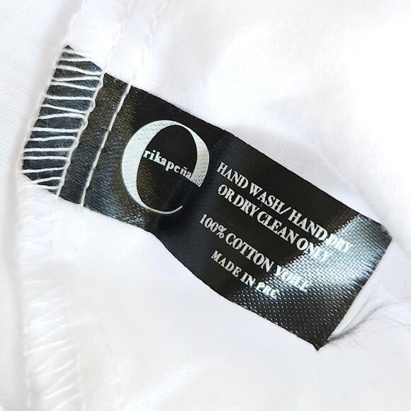 ERIKA PENA Rita Rumba Wrap Shirt ruffle tassel off shoulder top in white XS NEW - Picture 5 of 6